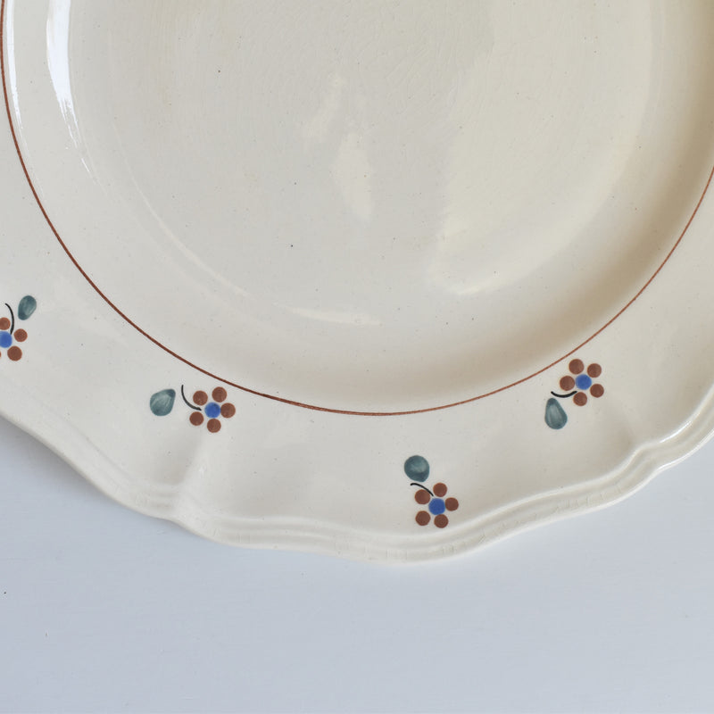 Vintage Pedestal Plate Digoin & Sarreguemines Arromanches B