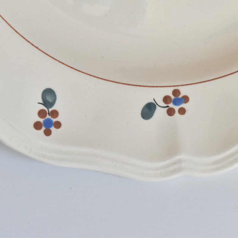Vintage Pedestal Plate Digoin & Sarreguemines Arromanches B