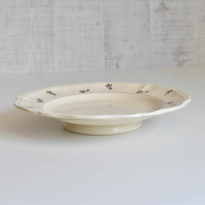 Vintage Pedestal Plate Digoin & Sarreguemines Arromanches B