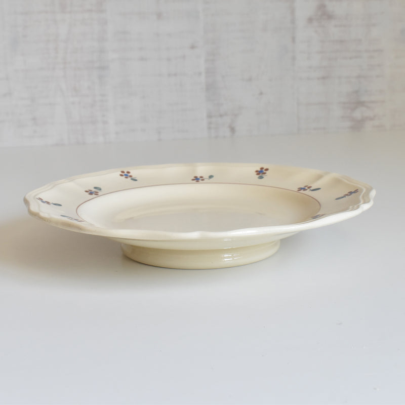 Vintage Pedestal Plate Digoin & Sarreguemines Arromanches B