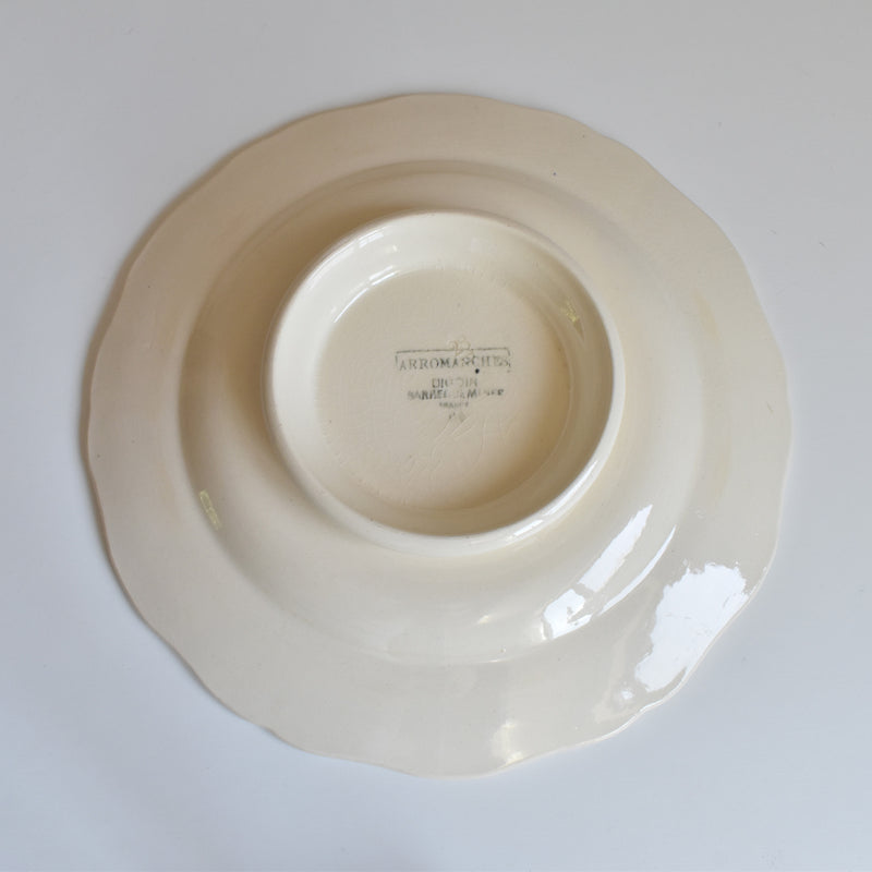Vintage Pedestal Plate Digoin & Sarreguemines Arromanches B