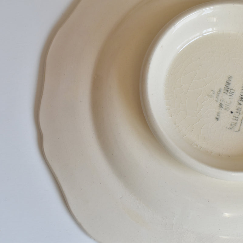 Vintage Pedestal Plate Digoin & Sarreguemines Arromanches B