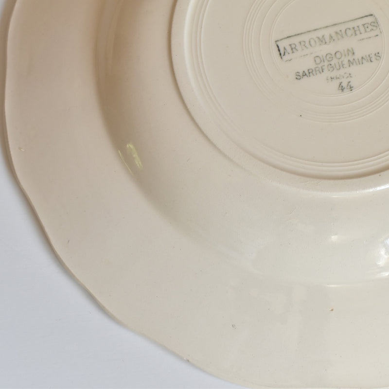 Vintage Deep Plate Digoin & Sarreguemines Arromanches A