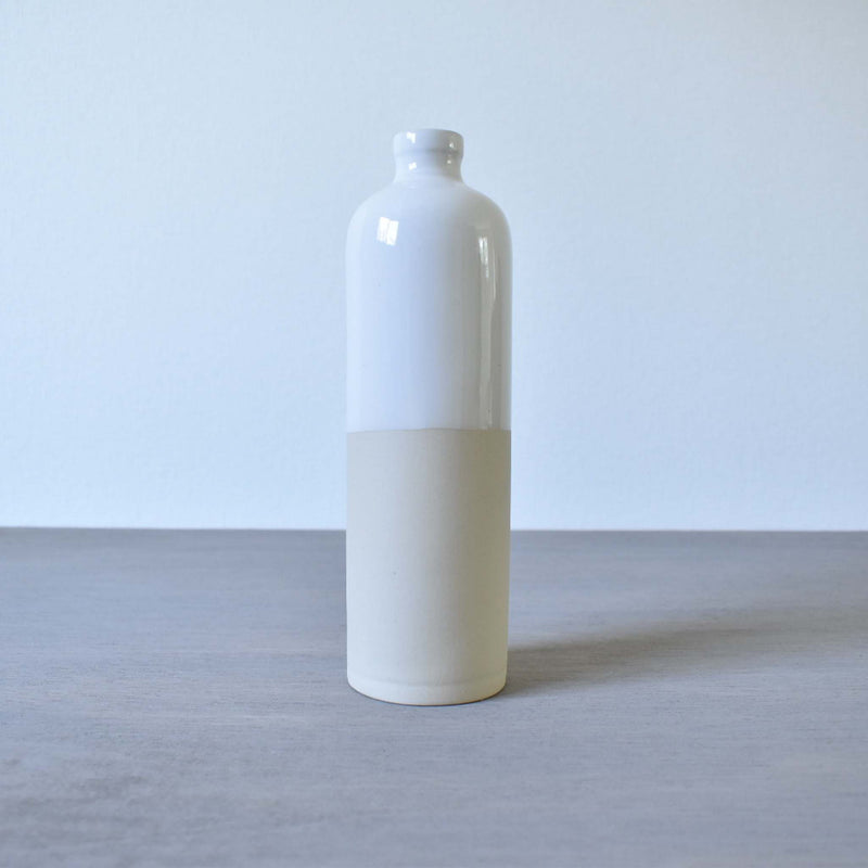 フランス陶器　ディゴワン　オイルボトル　ブラン　横