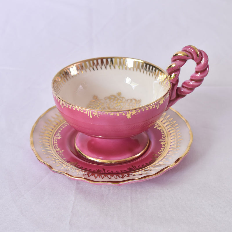 ア.ドラサンヴァル A.Dressinval チョコレートカップ＆ソーサー ピンク A