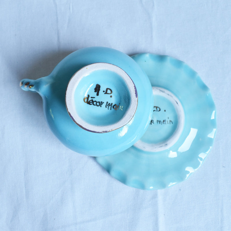 ア.ドラサンヴァル A.Dressinval ミニカップ＆ソーサー 3cm ライトブルー A