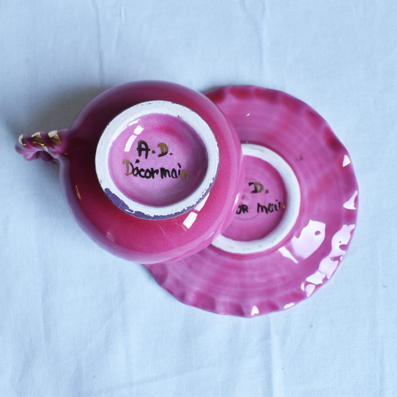 ア.ドラサンヴァル A.Dressinval ミニカップ＆ソーサー 3cm ピンク C