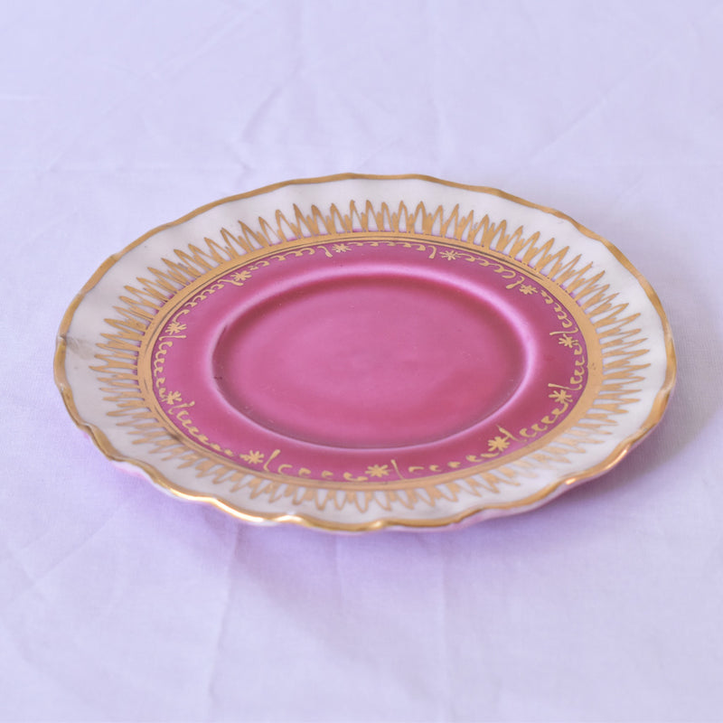 ア.ドラサンヴァル　A.Dressinval 　チョコレートカップ ＆ソーサー　ピンク　C