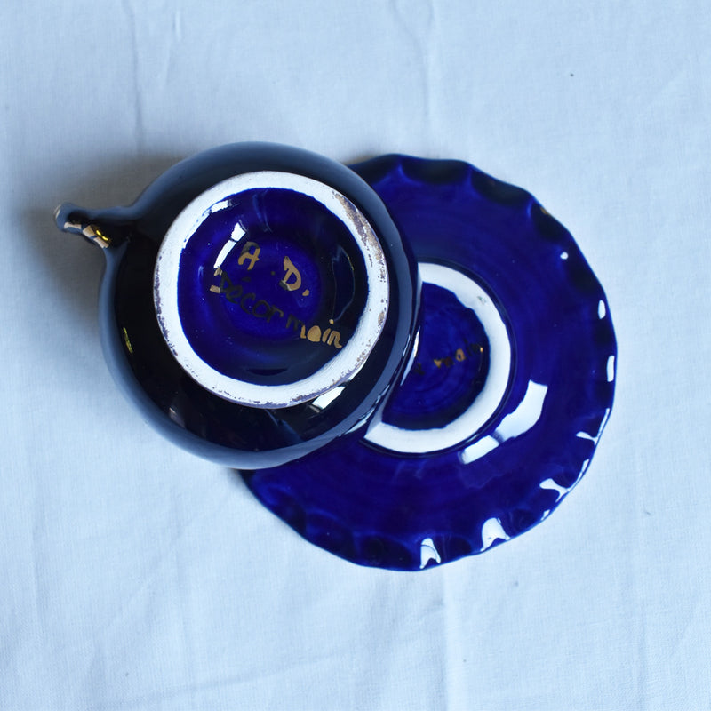 ア.ドラサンヴァル A.Dressinval ミニカップ＆ソーサー 3cm ダークブルー A