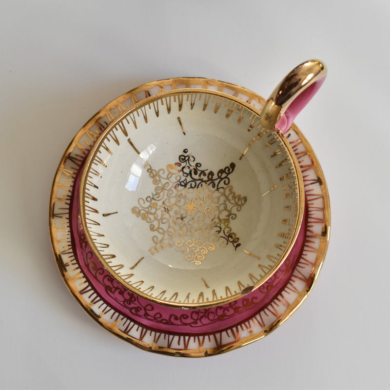 ア.ドラサンヴァル A.Dressinval コーヒーカップ＆ソーサー Pink C