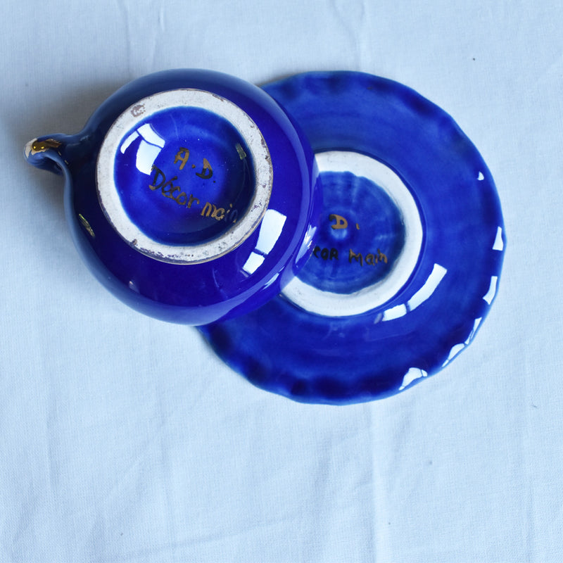 ア.ドラサンヴァル A.Dressinval ミニカップ＆ソーサー 3cm ブルー A