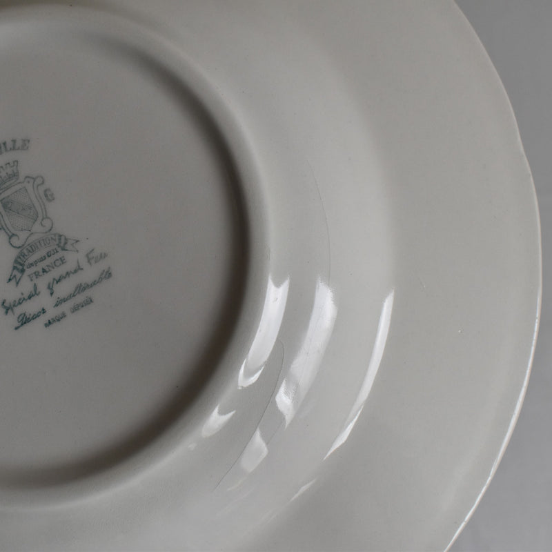 Antique deep plate Luneville Grand Feu Tradition H