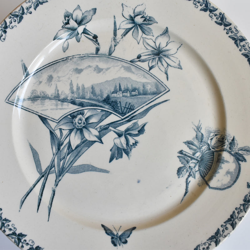 Antique pedestal plate - Badonviller
