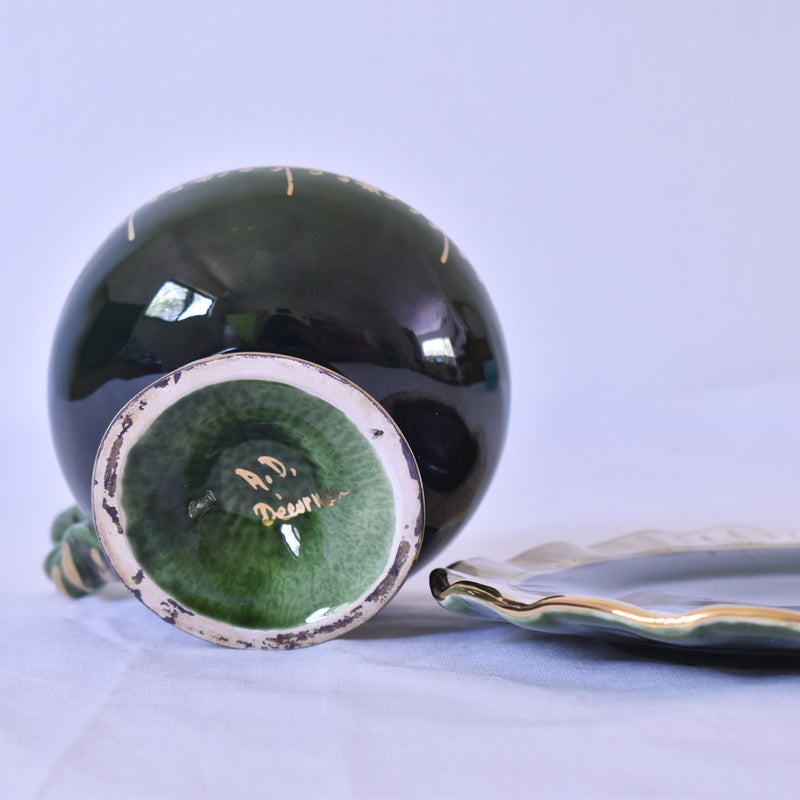 ア.ドラサンヴァル A.Dressinval チョコレートカップ＆ソーサー グリーン