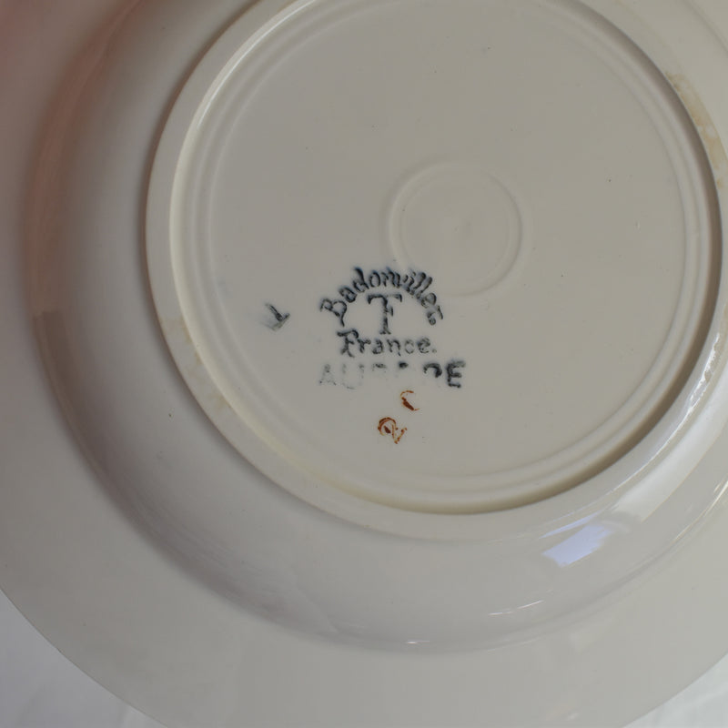 Antique Deep Plate, Badonviller Aurore A