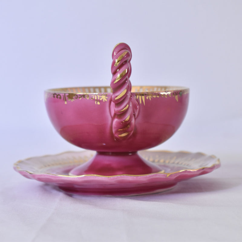 ア.ドラサンヴァル A.Dressinval チョコレートカップ＆ソーサー ピンク A