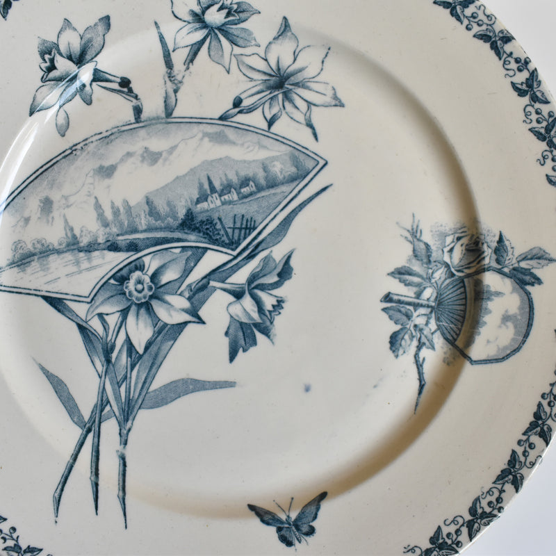 Antique pedestal plate - Badonviller