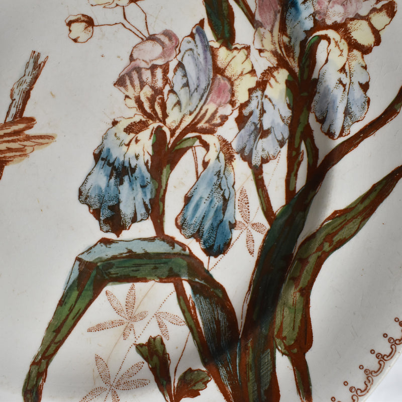 Antique Plate Longwy Iris