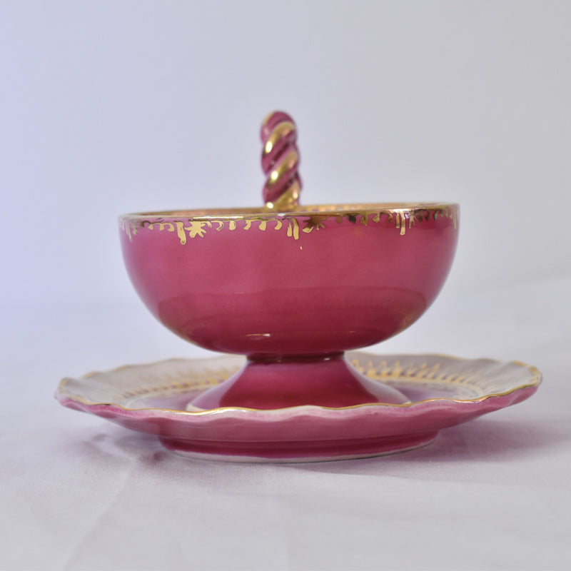 ア.ドラサンヴァル A.Dressinval チョコレートカップ＆ソーサー ピンク A