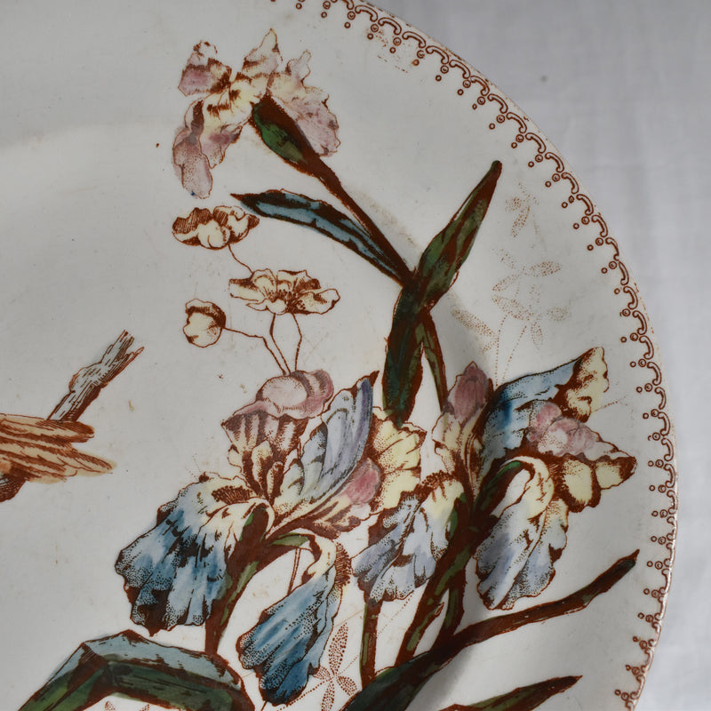 Antique Plate Longwy Iris