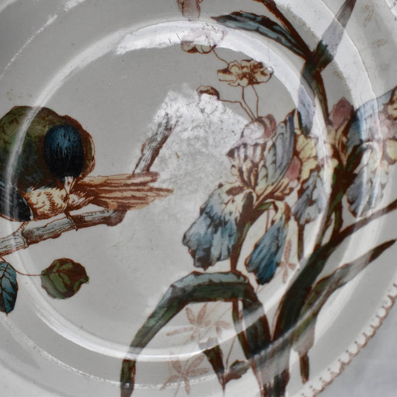 Antique Plate Longwy Iris