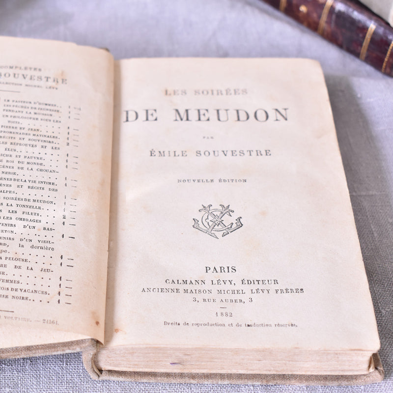 Antique book: "Les soirées de Meudon"