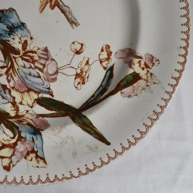 Antique Plate Longwy Iris