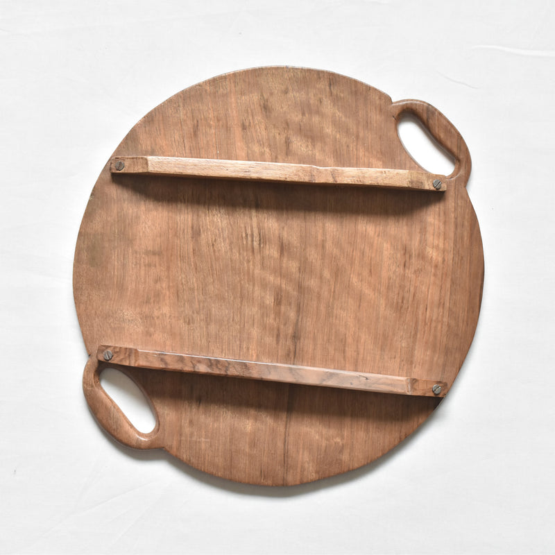 Vintage Round Wood Tray