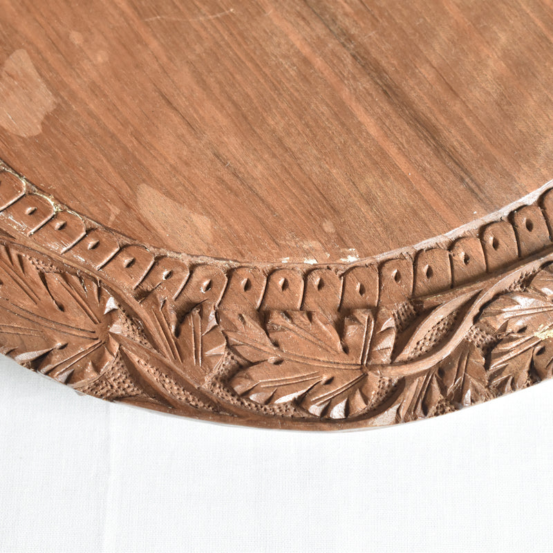 Vintage Round Wood Tray