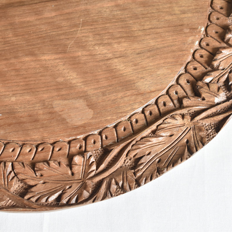 Vintage Round Wood Tray