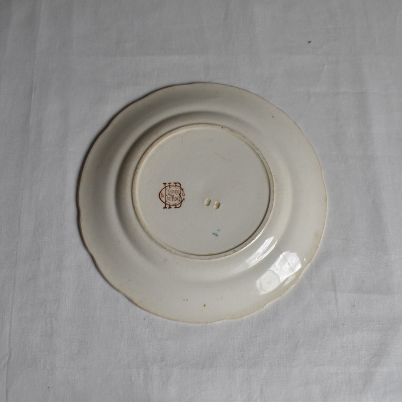Antique dessert plate, Choisy-le-Roi, polychrome