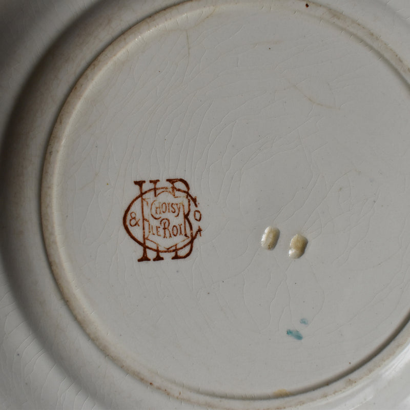 Antique dessert plate, Choisy-le-Roi, polychrome