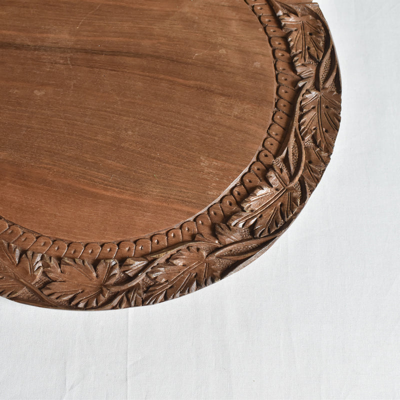 Vintage Round Wood Tray