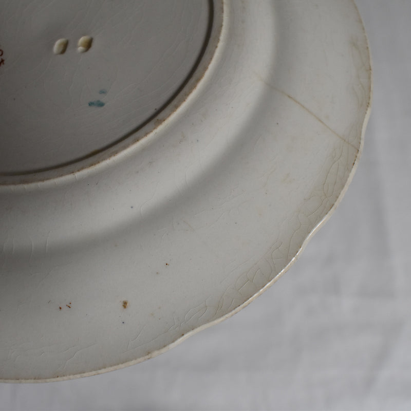Antique dessert plate, Choisy-le-Roi, polychrome