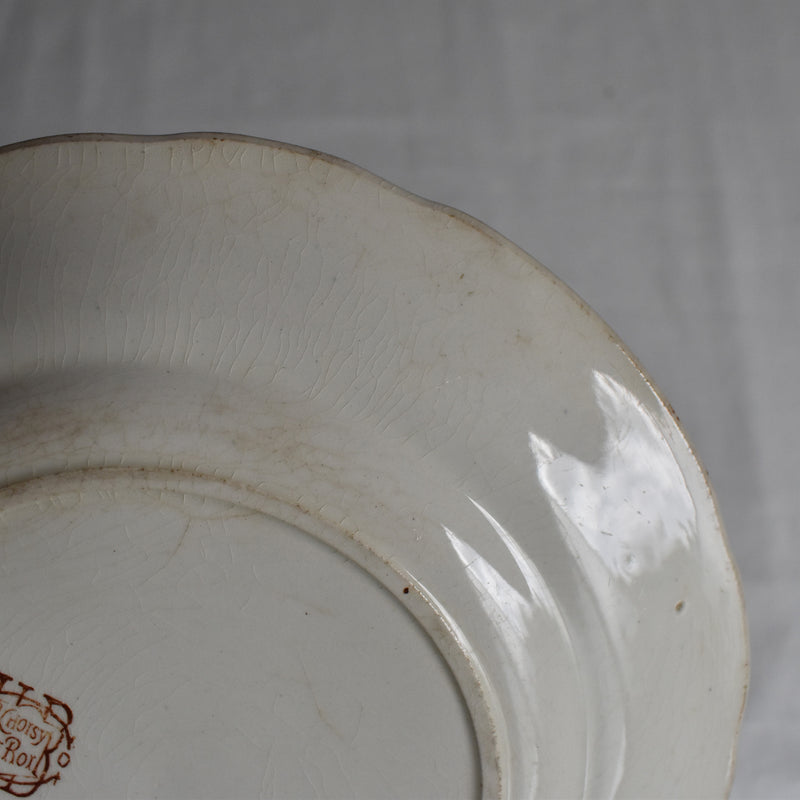 Antique dessert plate, Choisy-le-Roi, polychrome