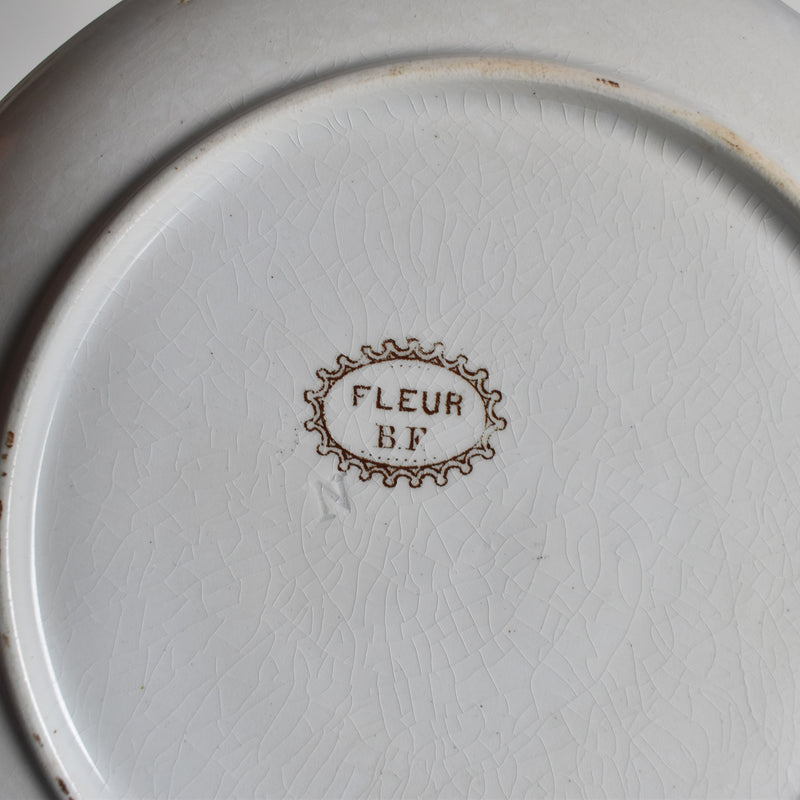 Antique Saucer Boch Frères (B.F.) Fleurs