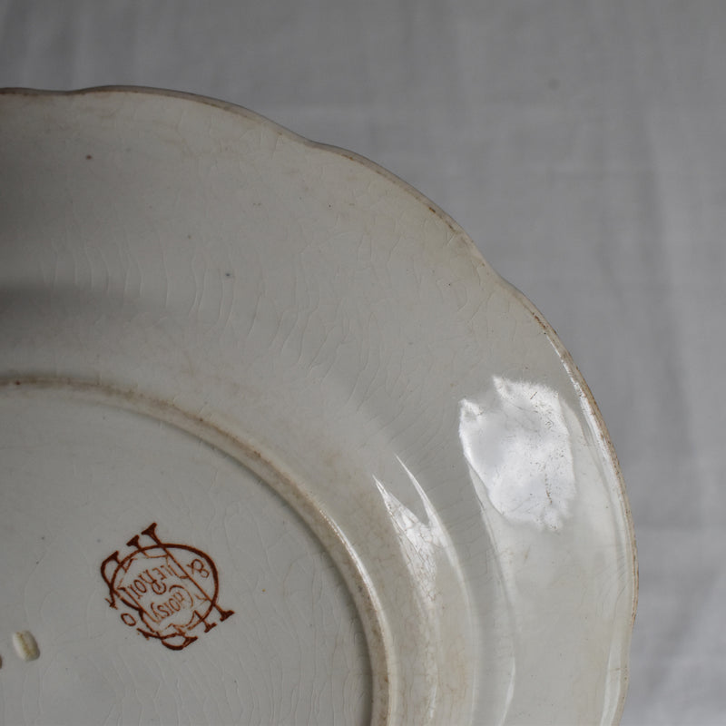 Antique dessert plate, Choisy-le-Roi, polychrome