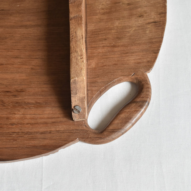 Vintage Round Wood Tray