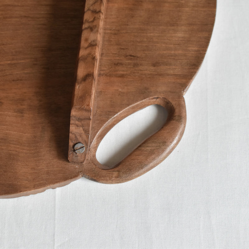 Vintage Round Wood Tray