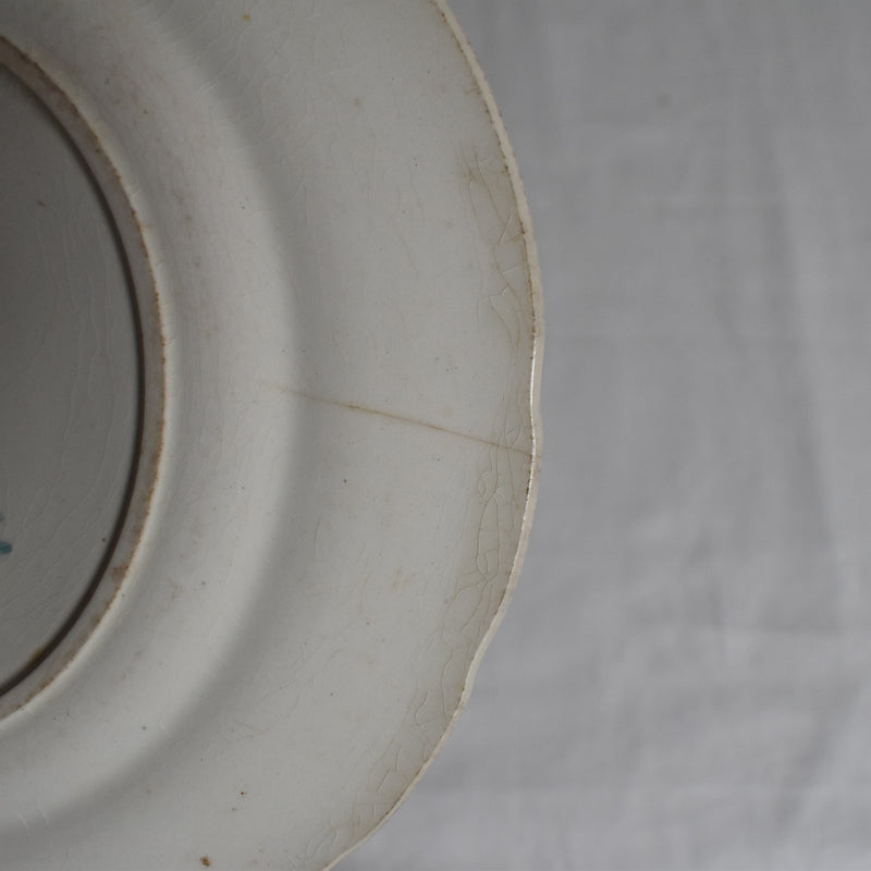 Antique dessert plate, Choisy-le-Roi, polychrome