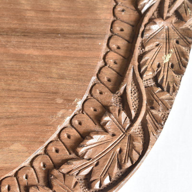 Vintage Round Wood Tray