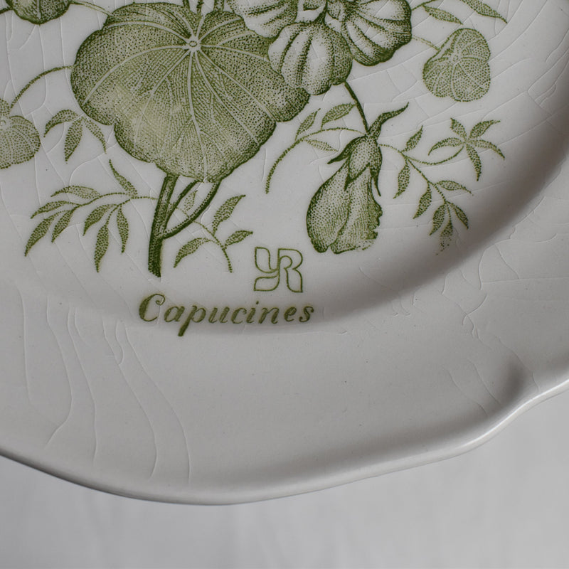 Vintage Dessert Plate Gien Yves Rocher (1970) Capucines
