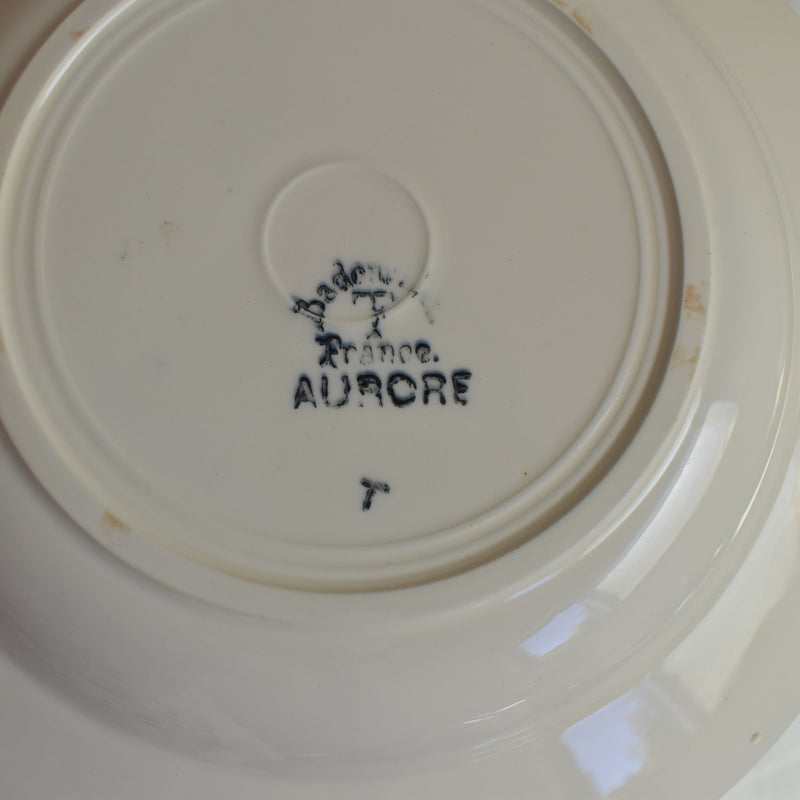 Antique Deep Plate Badonviller Aurore B
