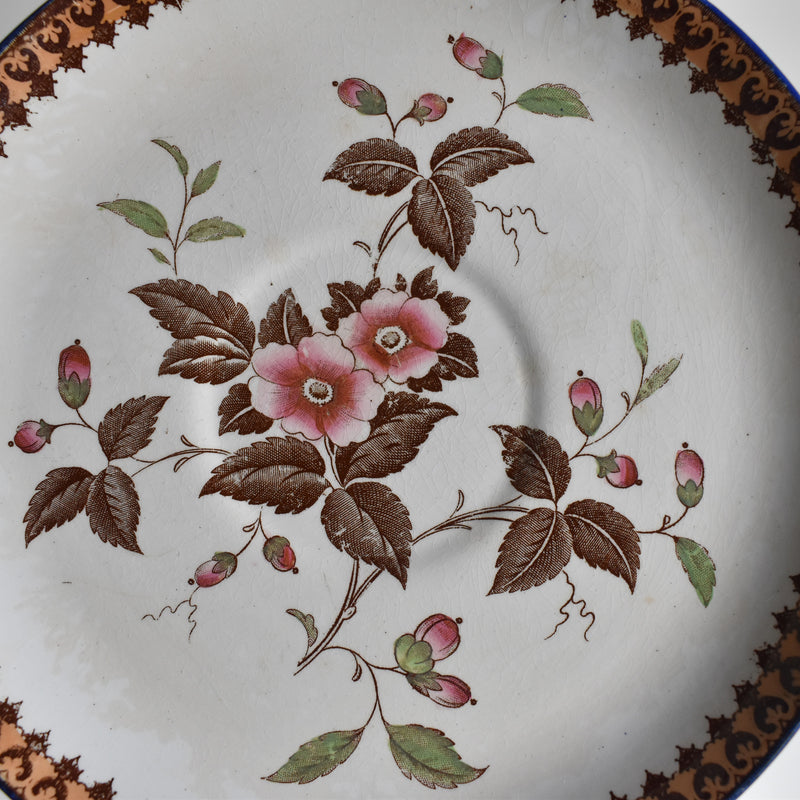 Antique Saucer Boch Frères (B.F.) Fleurs