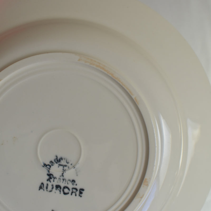 Antique Deep Plate Badonviller Aurore B