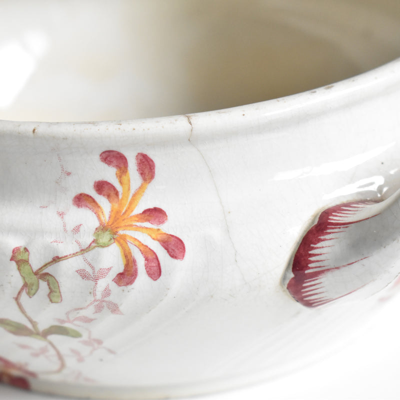 Antique Soup Tureen Luneville Chevrefeuilles