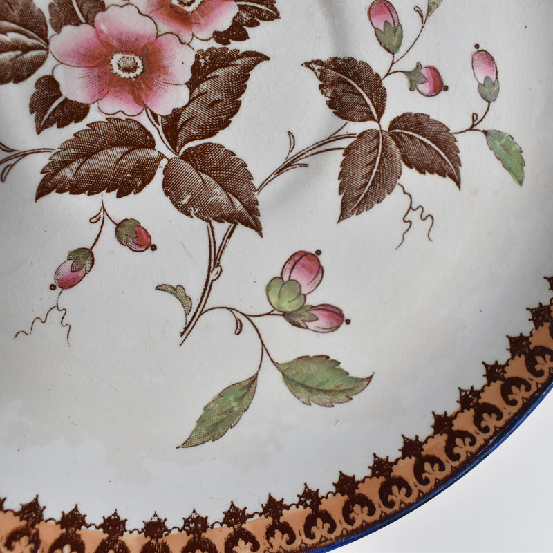 Antique Saucer Boch Frères (B.F.) Fleurs