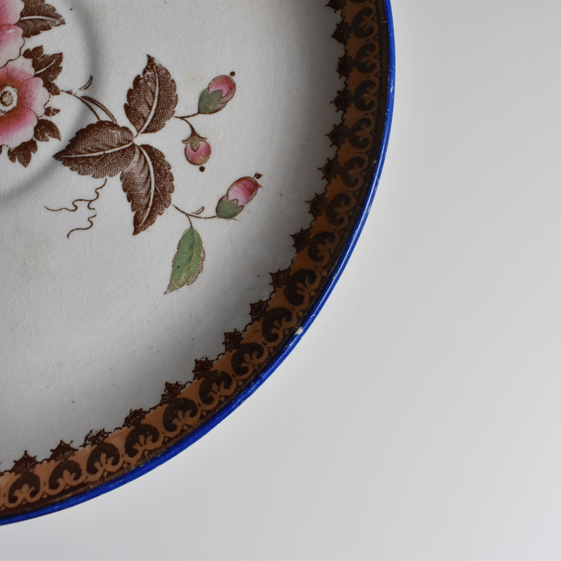 Antique Saucer Boch Frères (B.F.) Fleurs