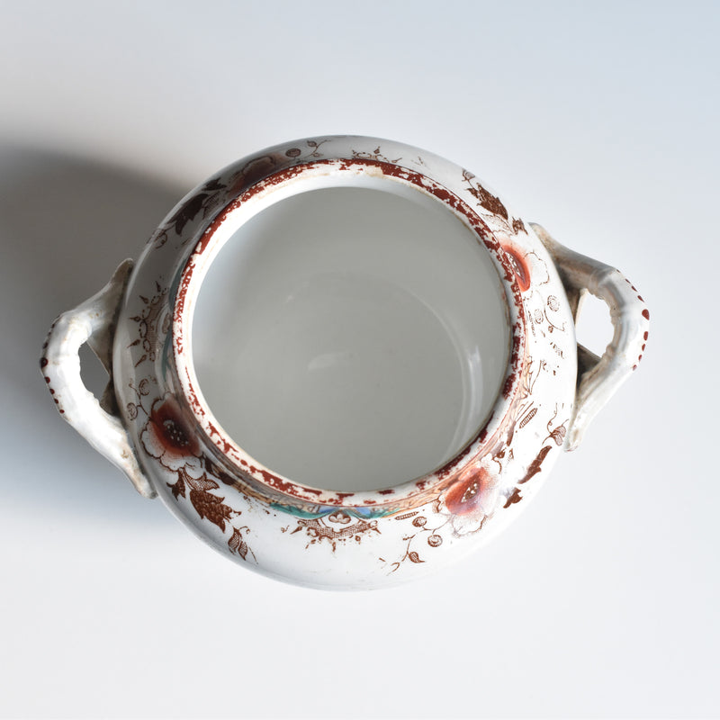 Antique sugar pot Sarreguemines Kyoto