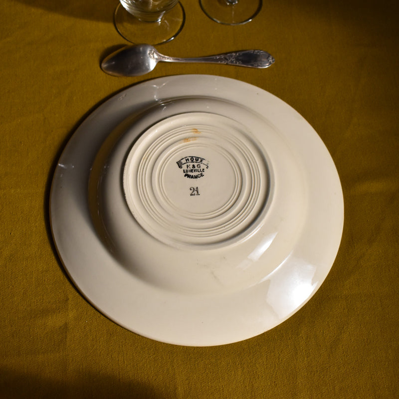 Antique Deep Plate - Lunéville Houx (Holly) - D
